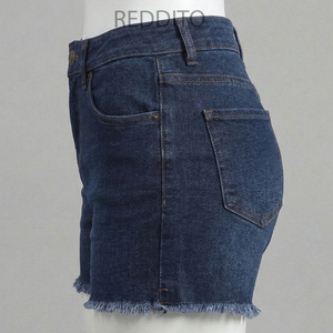 Shorts Oxford para Mujer, Lavado Desgastado Personalizado, Bordes Crudos, Tela Oxford, Corte Regular, Estilo Urbano, Logotipo Personalizado, Transpirable, Verano, 100% - Product Image 1