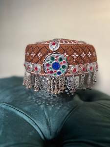 Gorra de estilo afgano para mujer, hecha en Pakistán, con diseño de espejo, de moda, la más vendida, con MOQ bajo, transpirable, para chicas. - Product Image 3