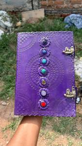Seven Chakra Leather Journal Notebook Handmade Spiritual Diary Vintage Embossed Cover Writing <b>Book</b> for Meditation Yoga Travel - Product Image 3