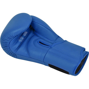Blue MMA Boxing Gloves Training PU <b>Leather</b> Lightweight Breathable Adjustable Hook Loop <b>Wrist</b> <b>Strap</b> Customizable Packaging Unisex - Product Image 2