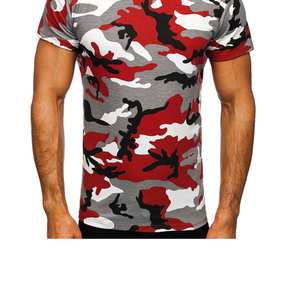 Mens <b>Camouflage</b> Print Tee Shirt Streetwear Oversized Cotton Casual Loose Fit Short Sleeve Summer Top - Product Image 4