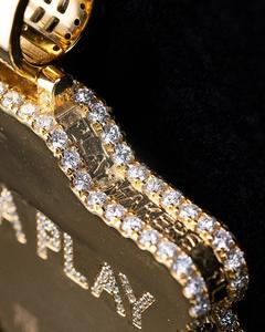 จี้เพชรโมอิสซาไนต์รูปตัวอักษรโลโก้แบบฮิปฮอป ดีไซน์สองสีสุดพิเศษ 3 มิติ ประดับเพชรเต็มตัว คุณภาพสูง ฝังด้วยมืออย่างประณีต หนาแน่น สำหรับผู้ชาย - Product Image 5