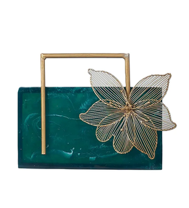 Classic Resin Simple Design Brass Ladies Sling Women Look Evening Clutch <b>Wedding</b> Purse BY MULTI CRAFT - Product Image 1