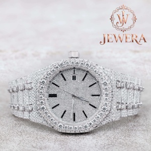 High Quality Luxury Hip Hop Moissanite Diamond Watch Stainless Steel Mechanical Movement for Daily Wear Business Entertainment - Product Image 1