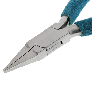 Pince à bijoux en acier inoxydable de qualité supérieure, poignée souple, pince à bec plat pour la fabrication de bijoux, avec double ressort - Product Image 2