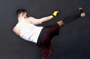 Protège-tibias en tissu de coton bleu HAWK SPORTS INDUSTRIES, fermeture à tirette, légers, coque en PP durable, lavables, protection pour le kickboxing - Product Image 5