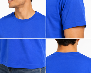 เสื้อยืดคอกลมสีน้ำเงินล้วน ผ้าเจอร์ซีย์คอตตอน 100% แขนสั้น สไตล์ลำลอง ไซส์ S ถึง 5XL รับออกแบบโลโก้ตามสั่ง (OEM) สำหรับชุดทำงาน - Product Image 3