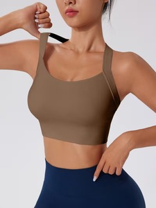 Camiseta Deportiva con Espalda Cruzada para Mujer |   Sujetador deportivo a prueba de golpes con cuello redondo |   Ropa Deportiva Inalámbrica de Compresión para Entrenamiento y Running - Product Image 4