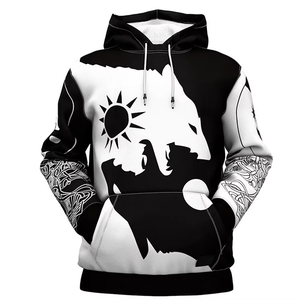 Nuevo Conjunto de Sudadera con Capucha para Hombre, Diseño 3D con Estampado de Lobo, Sudadera de Manga Larga con Cuello Redondo - Product Image 1