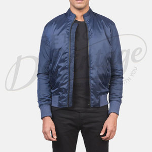 Blouson Bomber Homme Bleu Marine Personnalisé Coupe Slim Coupe-Vent Léger Softshell Zippé Décontracté Extérieur Style Aviateur - Product Image 6