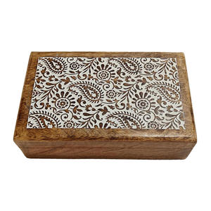 Aaliyan Impex Low Cost Wooden Keepsake Storage <b>Box</b> for Wedding <b>Memories</b> Jewelry Gifts Personal Treasures Classic Rustic Style - Product Image 2