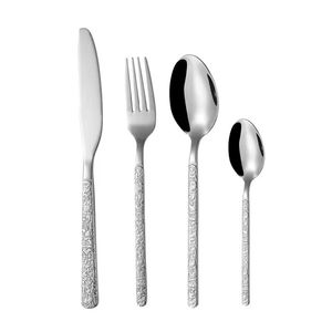 Ensemble de couverts de luxe en acier inoxydable noir avec manche gravé – Cuillère, fourchette, couteau – Vaisselle moderne pour table à manger et cuisine - Product Image 3