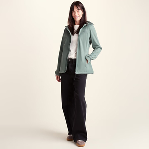 Women Softshell <b>Jacket</b> Hooded <b>Waterproof</b> Breathable Windproof <b>Fleece</b> <b>Lined</b> Zipper Closure Woven Solid Outdoor Winter Spring Coat - Product Image 2