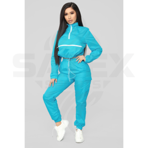 Nuevo Conjunto Deportivo de Chaqueta y Pantalones Cortavientos de Nailon para Mujer, Chaqueta Deportiva con Cierre y Pantalones Cortavientos para Entrenamiento - Product Image 1