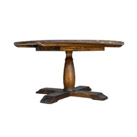 Table ronde en bois massif pour l'intérieur et l'extérieur, style farmhouse, pour banquets, mariages, événements et fêtes