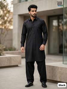Kurta Pathani traditionnel indien pour homme, en coton de qualité supérieure, entièrement cousu, avec pantalon Salwar, pour vêtements masculins. - Product Image 4