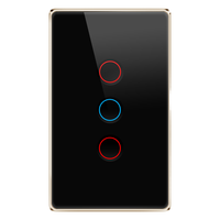 US Australie Rainure standard personnalisée Tuya Alexa Smart Life APP Écran tactile intelligent Mur en métal Wifi Interrupteur intelligent Fil neutre