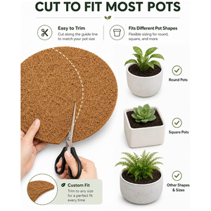 Almohadillas de malla de drenaje de fibra de coco para macetas, cubiertas para orificios de macetas de 4 pulgadas, paquete de 12, tapetes de drenaje de plantas de fibra de coco natural - Product Image 2