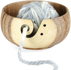 Soporte de Hilo de Madera Artesanal Ecológico OEM, Tazón Portátil para Almacenamiento de Hilo de Tejer y Ganchillo con Orificio en Espiral - Product Image 2