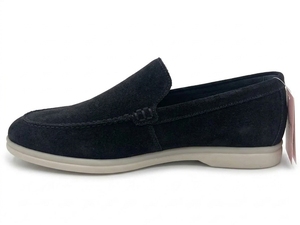 Mocasines Negros de Gamuza para Hombre, Punta Redonda, Entresuela Acolchada de EVA, Suela de Goma, Cómodos para Todas las Temporadas - Product Image 3
