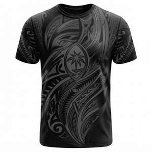 เสื้อยืดคอกลมผู้ชายลายชนเผ่าคุณภาพสูง ระบายอากาศได้ดี น้ำหนักเบา ลายเรียบ สไตล์ลำลอง สตรีทแวร์ ขายส่ง - Product Image 2