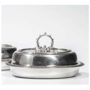 Campana de acero inoxidable plateada alta de primera calidad con bandeja redonda, elegante plato individual para servicio de mesa y plato para mantequilla para comedor - Product Image 2