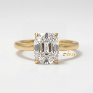 Anillo de Compromiso Solitario con Diamante Cultivado en Laboratorio, Corte Cojín, 1.00-2.00 CT, Claridad VS, Chapado en Oro de 14K/18K, Elegante Regalo de Joyería para Boda - Product Image 5