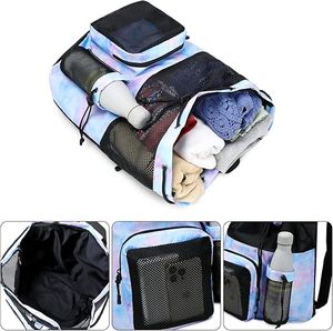 Mochila Grande de Malla de Nailon con Cordón y Bolsa para Zapatos, 30-40L, Impermeable, para Natación, Gimnasio, Yoga, Playa y Viajes - Product Image 3