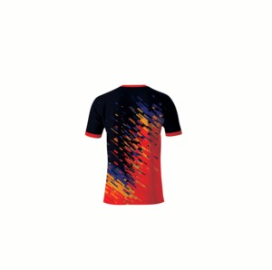 T-shirt à manches courtes en jersey imprimé numériquement, motif abstrait minimaliste aux éclaboussures de couleur, coupe droite, style artistique moderne pour les tendances actuelles - Product Image 3