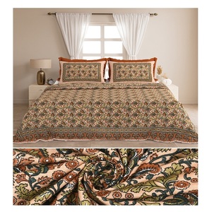 Ensemble de literie 3 pièces moderne Manthan Floral 100% coton 200TC imprimé à la main, anti-acariens, personnalisé, simple, toutes saisons - Product Image 3