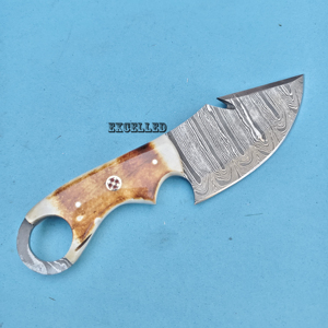 Cuchillo de Caza y Supervivencia de Acero de Damasco OEM Personalizado con Funda de Cuero, Hoja de Grado Industrial con Punta Caída, 10 Pulgadas de Longitud Total - Product Image 5