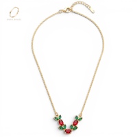 Collier pendentif tulipe en zircon plaqué or 18 carats le plus vendu, chaîne à maillons, bijoux indiens tendance pour femmes, vente en gros pour mariages