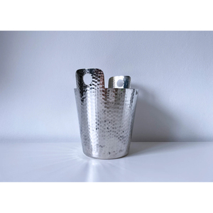Durable Metal <b>Ice</b> Bucket With Double Wall Hammered Design Insulation Keeps <b>Ice</b> Solid Longer Perfect For Bars Restaurants & Home - Product Image 3