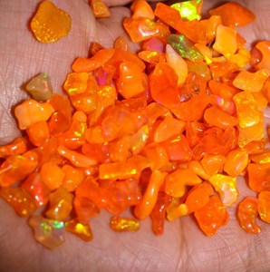Opale d'Éthiopie orange polie, pierre brute, 6-18 mm, opale de feu naturelle Welo, vente en gros, approvisionnement en vrac - Product Image 3