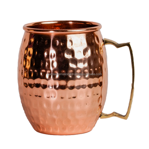 Taza de cobre martillada de alta calidad con asa y acabado pulido para beber y uso en la cocina, taza de cobre a prueba de fugas - Product Image 2