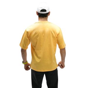 T-shirt à manches courtes col rond jaune pour homme, uni, surdimensionné, décontracté, à porter tous les jours - Product Image 6