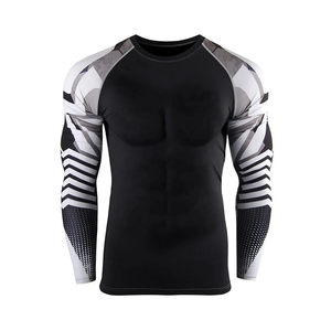 Camiseta Deportiva Personalizada de Manga Larga para Hombre, Transpirable, de Spandex/Nylon, con Estampado Digital, Ajuste Regular, Compresión, para Gimnasio - Product Image 2