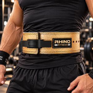Ceinture de musculation Rhino Fitness Gold en néoprène, boucle à levier, réglable, soutien lombaire, protection professionnelle - Product Image 1