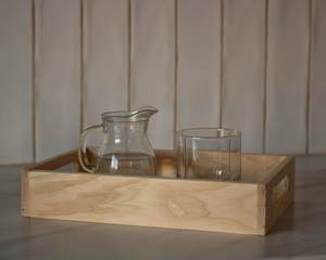Grand plateau de service vintage en bois, artisanal et ancien - Product Image 1
