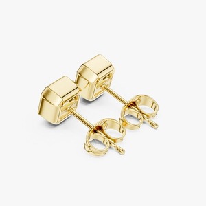 Pendientes de Diamante Cultivado en Laboratorio con Corte Asscher de 1.5CTW, Engastados en Oro Amarillo de 9K, Joyería Fina al por Mayor OEM - Product Image 2