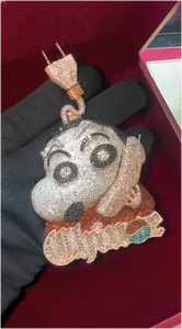 จี้ฮิปฮอปเงินแท้ 925 ขัดเงาสูง ประดับโมอิสซาไนต์แบบฝังขอบ ทนต่อการขีดข่วน ดีไซน์สั่งทำได้ ใส่ได้ทุกวัน เหมาะสำหรับงานปาร์ตี้ สำหรับทั้งชายและหญิง - Product Image 2