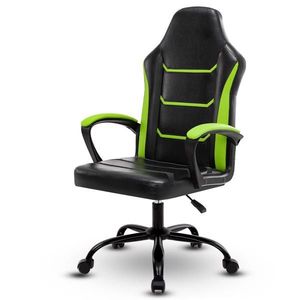 Adjustable Height Swivel PU Leather Gaming Chair with Executive Wheels Video Office Desk Chair with Arms - Product Image 1