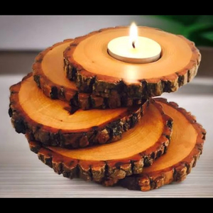 Handmade wooden with mango bark new vintage classic <b>candle</b> holder top - top seller <b>set</b> of 5 pcs - Product Image 1