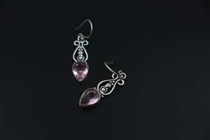 Pendientes de Cuarzo Rosa Natural, Piedra de Cristal, Chapados en Rodio, Hechos a Mano, Estilo Art Deco, Joyería para Fiestas de Aniversario, Regalo de Cumpleaños para Mamá - Product Image 4