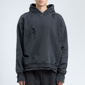 Vintage Style Distressed Hoodie Mens Casual Pullover Sweatshirt Mens Distressed Graphic Hoodie Trendy Street Fashion Wear - Product Image 1