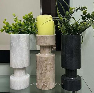 Pot à bougie en onyx marbré poli, écologique, luxe, pierre naturelle, fait main, décoration d'intérieur, vente en gros - Product Image 2
