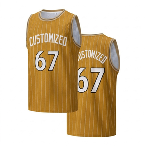 Maillot de basket personnalisé à rayures fines, respirant, léger, avec nom et numéro d'équipe personnalisés, sans manches, en mesh, vêtements de sport. - Product Image 1