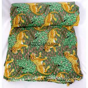 Tissu d'habillement 100% coton tissé, imprimé au bloc, écologique, respirant, séchage rapide, léger, style croisé, du Rajasthan pour femmes et jeunes filles - Product Image 3