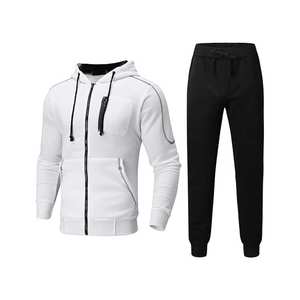 Survêtements de haute qualité, ensemble jogging deux pièces uni, sans motif, pour hommes - Product Image 5