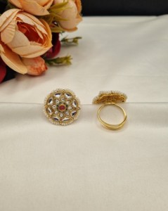 Traditional Kundan Finger <b>Ring</b> Indian Bridal Jewellery <b>Statement</b> <b>Ring</b> Ethnic Wedding Jewellery Wholesale Manufacturer & Supplier - Product Image 5